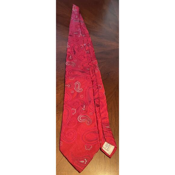 Sean John Red Hand Made 100% Silk Men’s Neck Tie Made In China - Picture 3 of 9